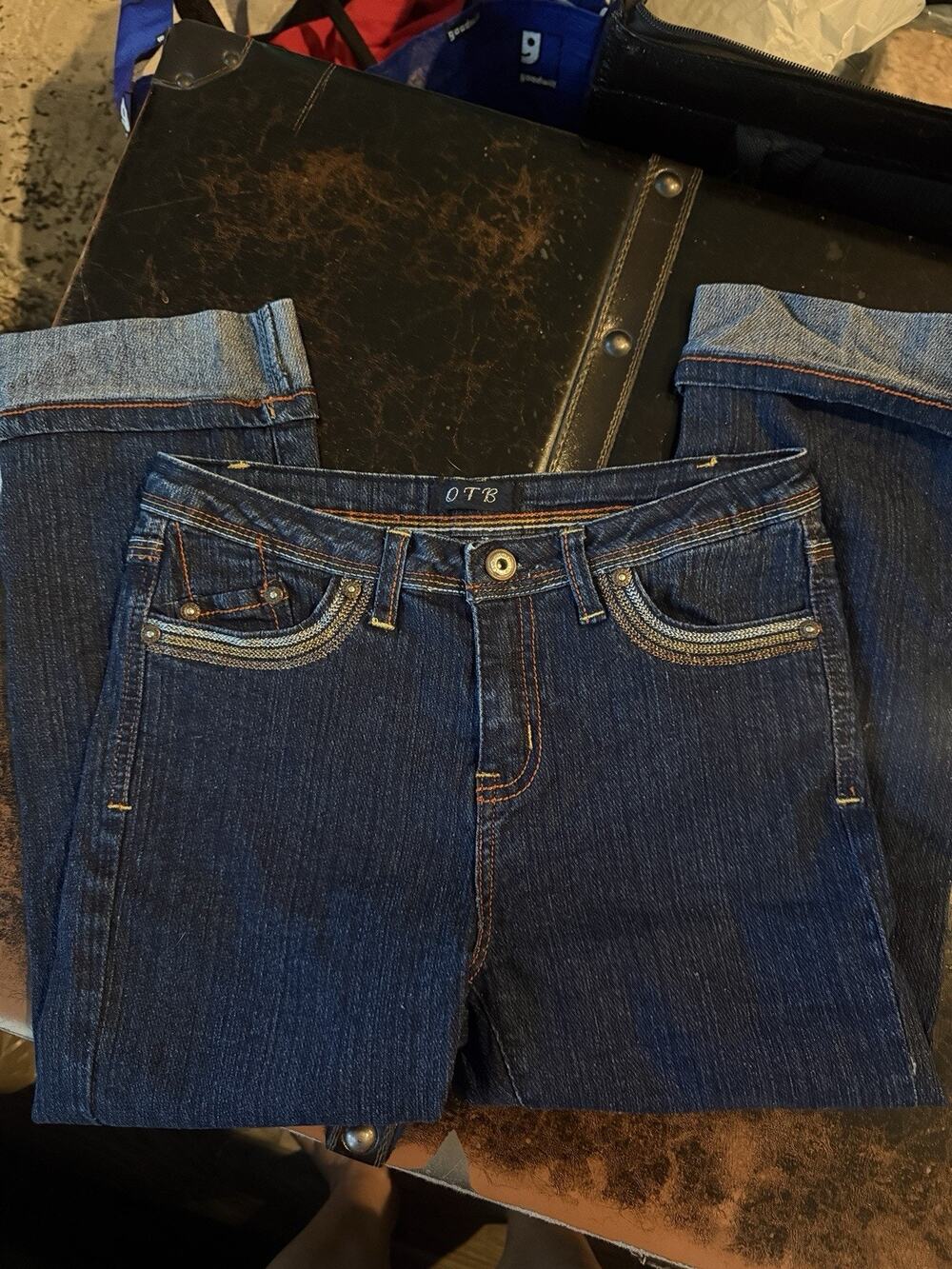 OTB Junior Rhinestone cropped Girls Jeans Size 16